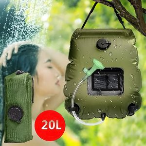 Napelemes kempingzuhany beépített hőmérővel (20L) | SHOWDY